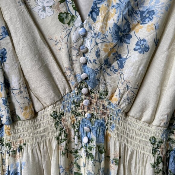 TAYLOR Vintage Style Floral V-Neck Flutter Sleeve Fit & Flare Dress Women's 16 - Picture 7 of 13